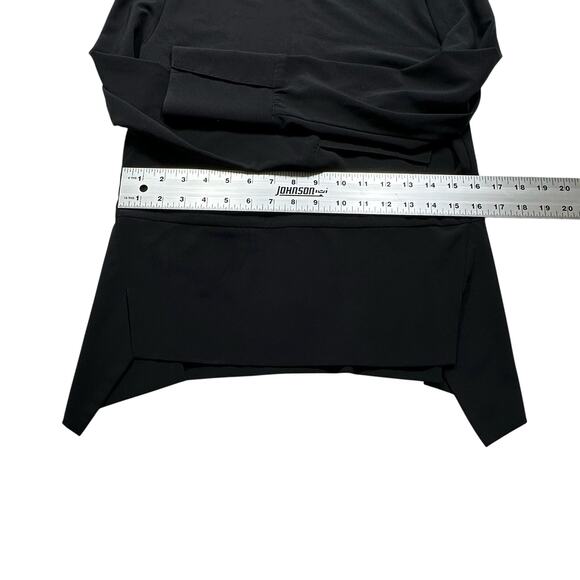 Halogen Black Zipper Flowy Oversized Career Blouse Long Sleeve Polyester XS *280 - Picture 7 of 9